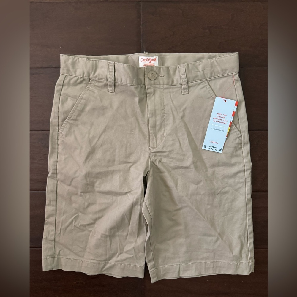 Cat & Jack khaki uniform style shorts NWT size 12
